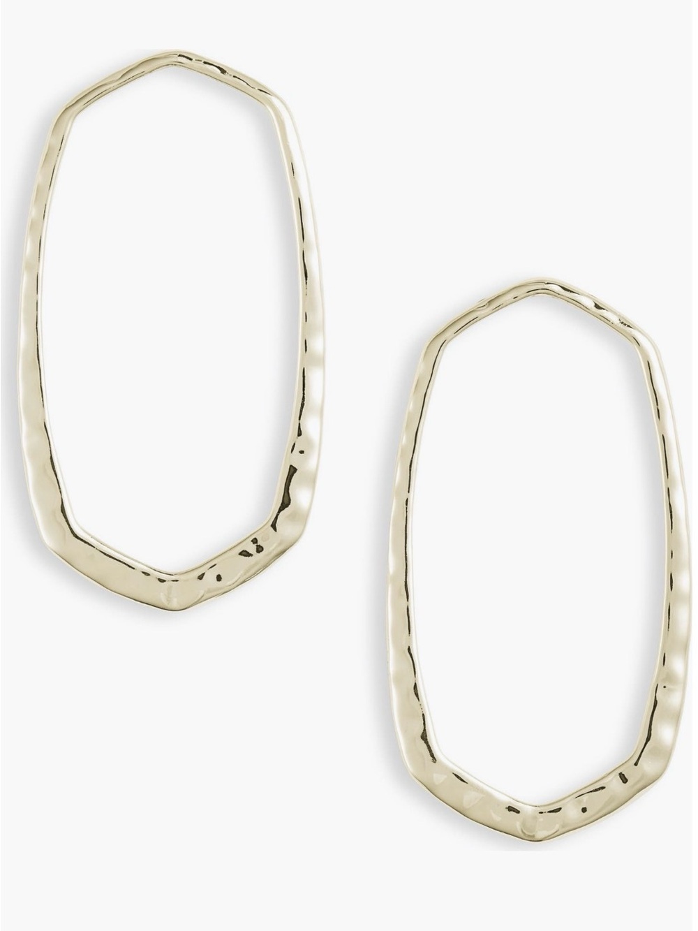 Kendra Scott 14k Gold Plated Hammered Oval Hoop Earrings - Women Jewelry